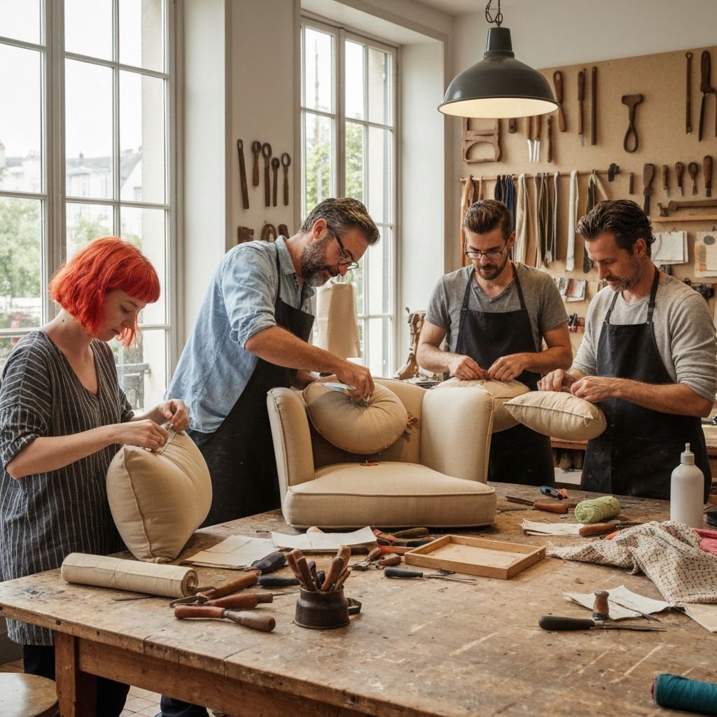 Stage d'initiation tapisserie chez Sandy Déco